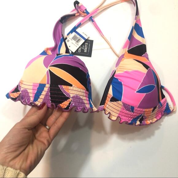 Salt+Cove Kaleidoscope Smocked Bikini swim Top - Picture 5 of 6